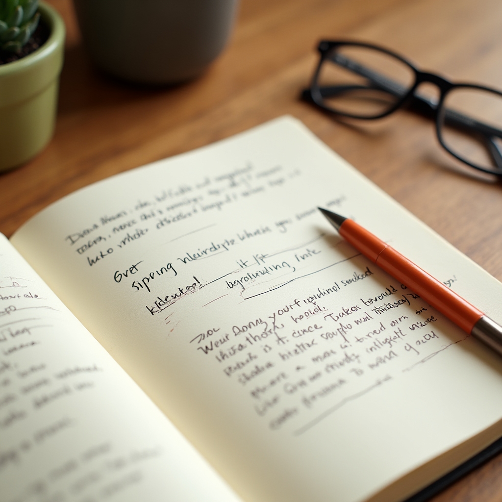 Cuaderno abierto con notas manuscritas sobre acuerdos de gasto compartido