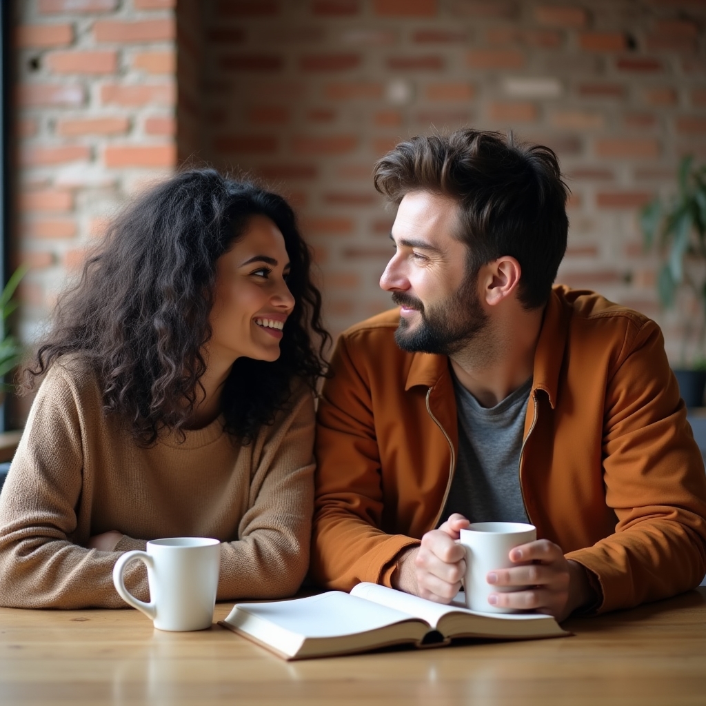 Pareja planificando unas vacaciones y revisando gastos en un mapa
